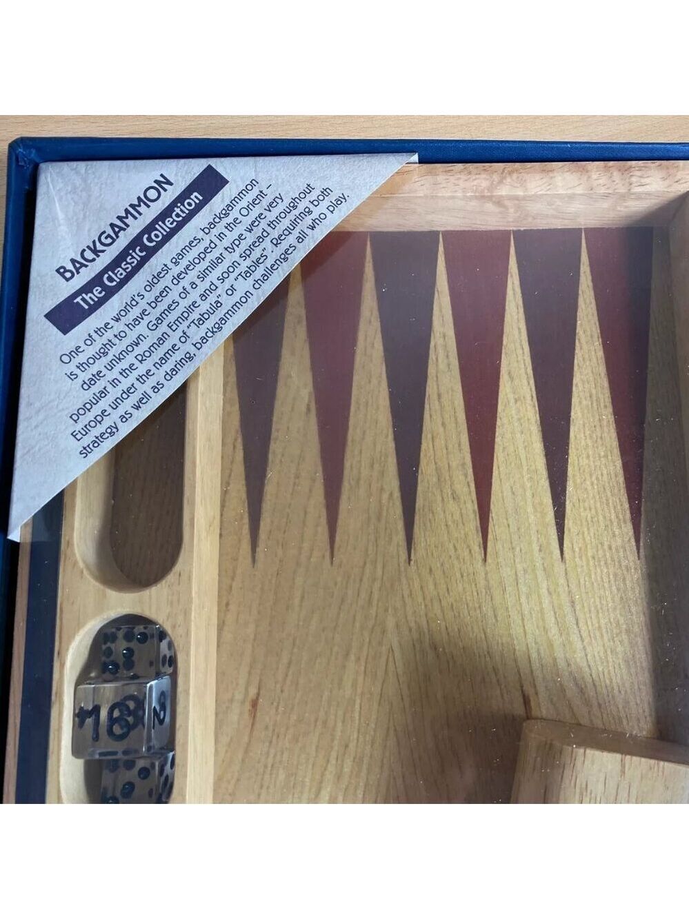 Classic Collection Backgammon Wood Case Game Board
